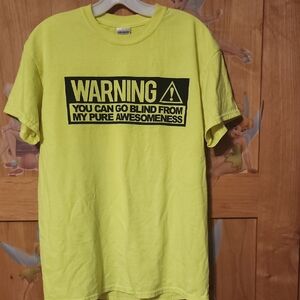 Gildan Yellow Warning Graphic Tee